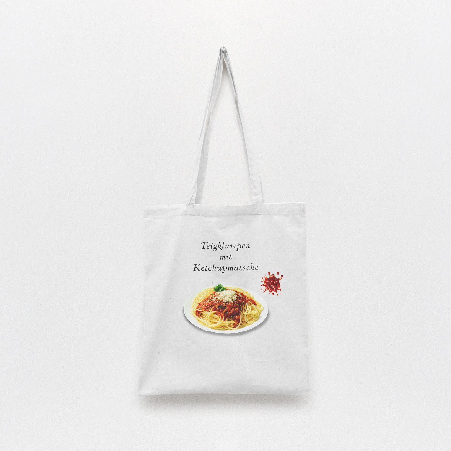 "Teigklumpen mit Ketchupmatsche" | Tragetasche